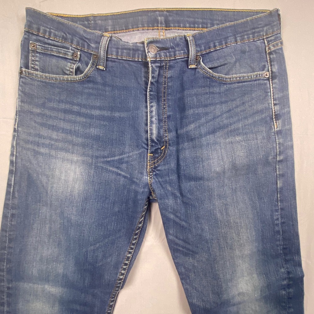 Levi Strauss & Co 518 Straight Jeans Mens 36x32 (Fits 34x30)Blue Denim Casual - Picture 2 of 16